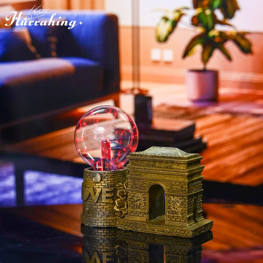 Arc De Triomphe Crystal Plasma Light 4 Inch Glass Ball Touch Sensing Science Enlightenment Cool Interior Decoration Ornament