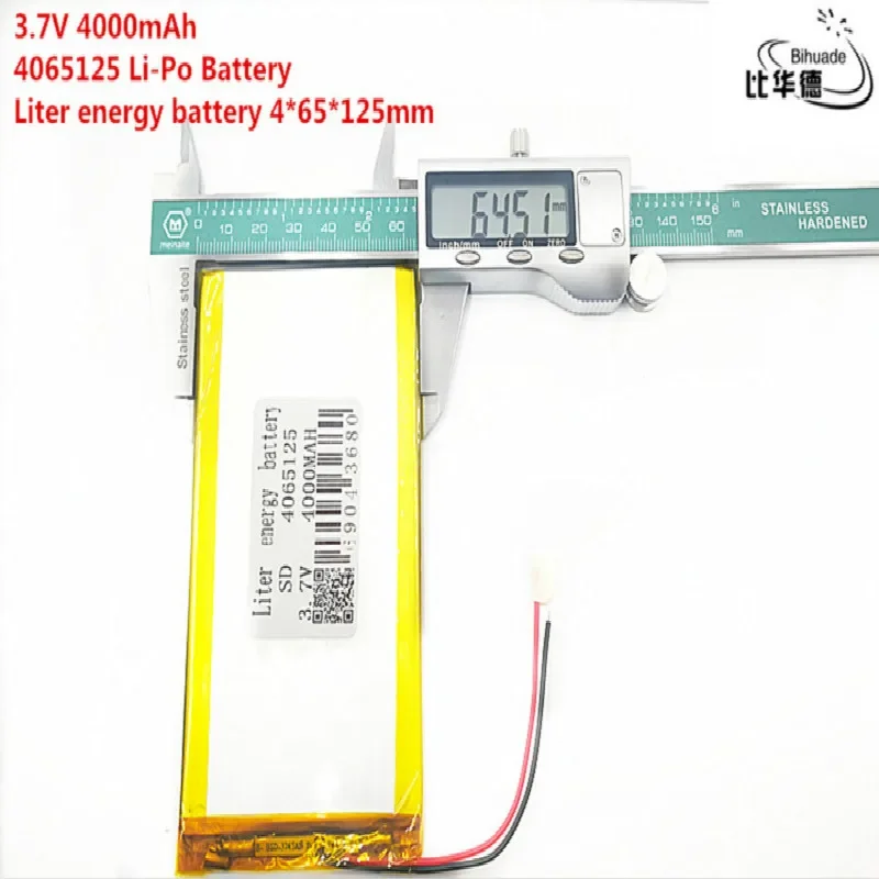 

Литровая энергетическая батарея хорошего качества 3,7 в, 4000 мАч 4065125, полимерная литий-ионная/литий-ионная батарея для планшетного ПК 7 дюймов 8 дюймов 9 дюймов