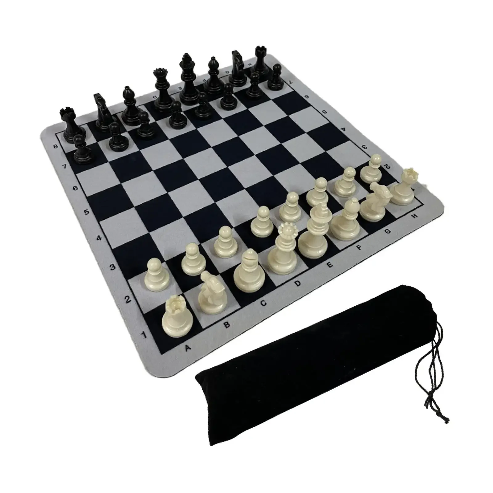 Portable International Chess Set with Foldable Chessboard Outdoor Travel Chess Game for Indoor and Outdoor Activities Kids Ludo