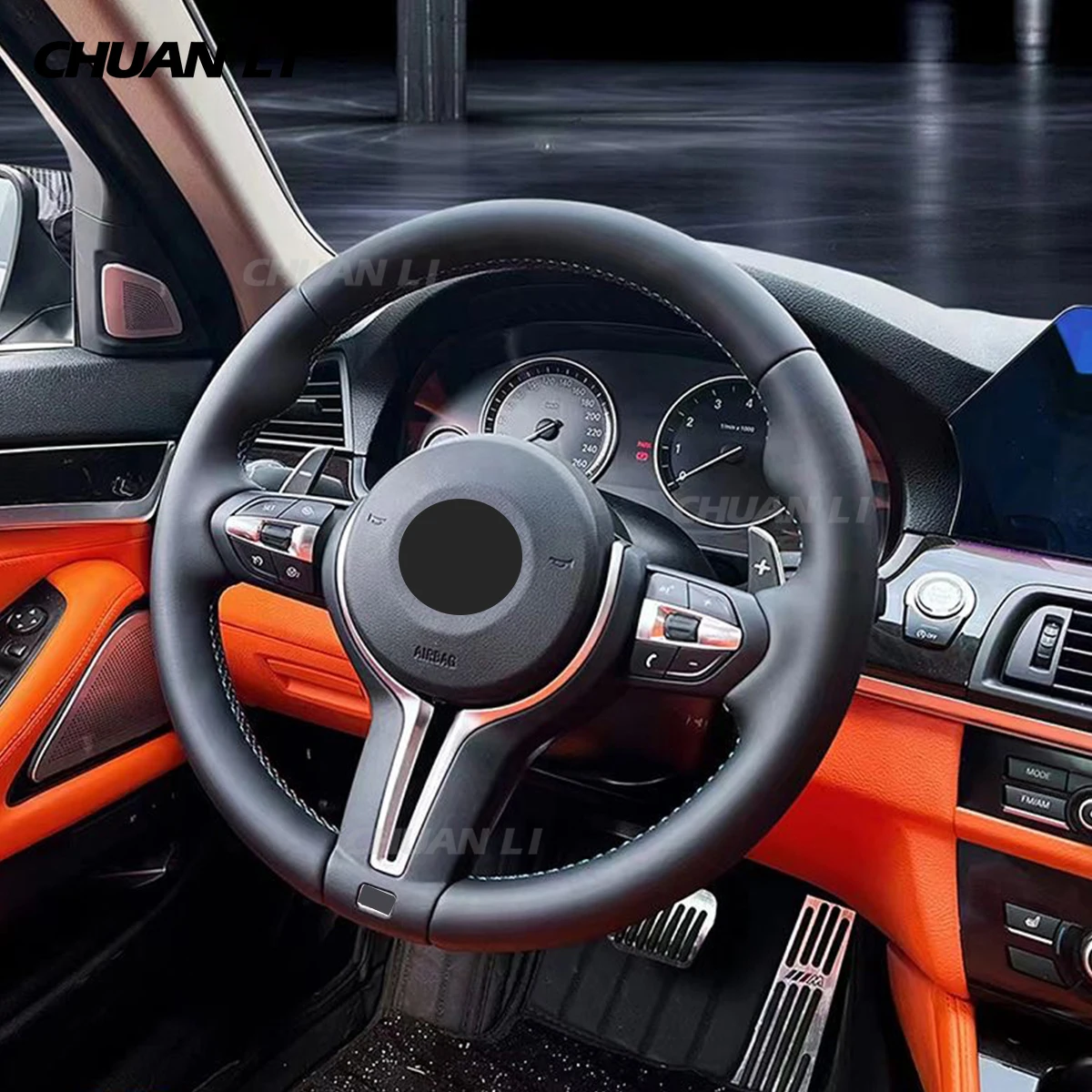 قطع غيار السيارات عجلة القيادة الجلدية لسيارات BMW F10 F11 F18 F06 F12 F13 F1 F02 F03 F10 F90 F91 F92 F93 F07 F سلسلة عجلة القيادة #4