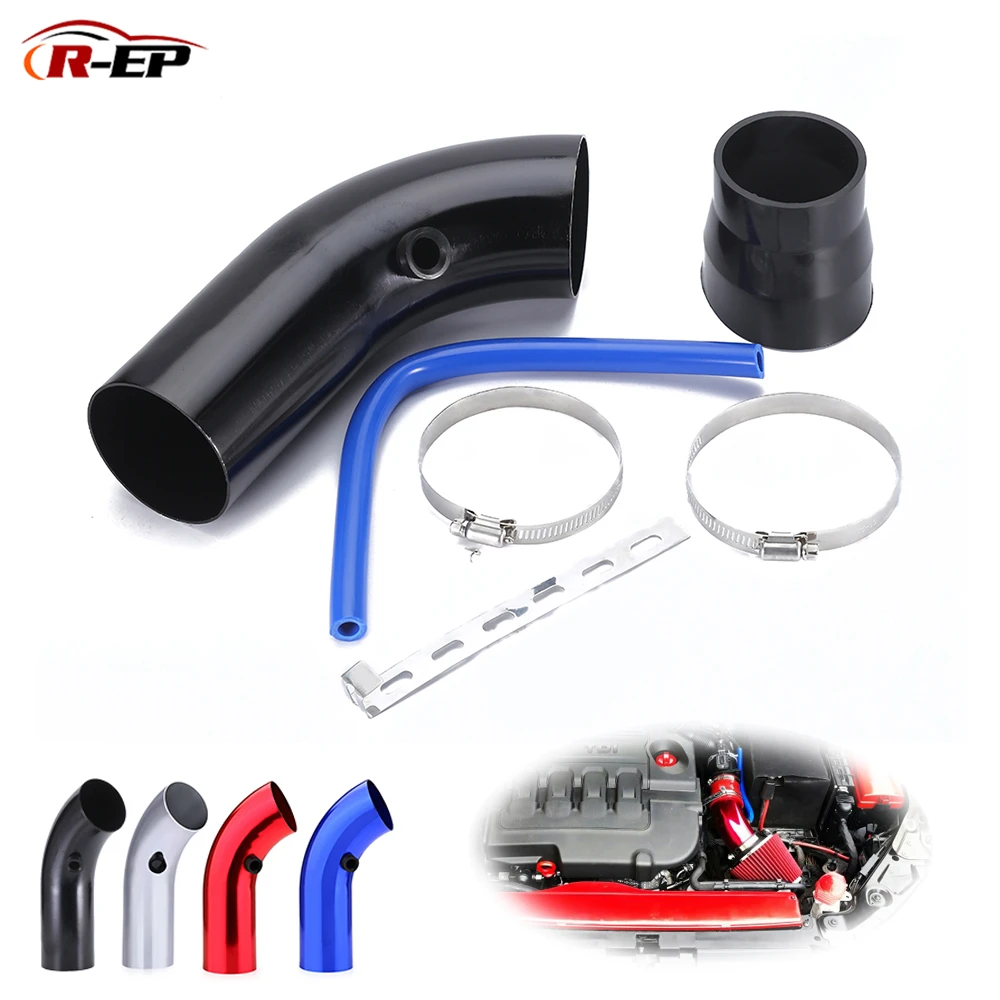 

76mm/3.0inch Aluminum Pipe Car Universal Cold Air Intake System Turbo Induction Tube Automobile Air Intake Pipe Kit Components