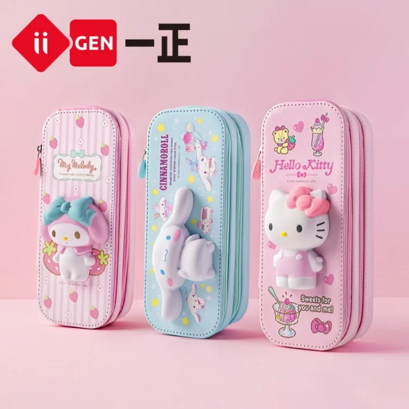 

Sweet Cinnamoroll My Melody Anime Kawaii Sanrio Stationery Decompression Pen Bag Cute Hello Kitty Pencil Case Gifts for Kids