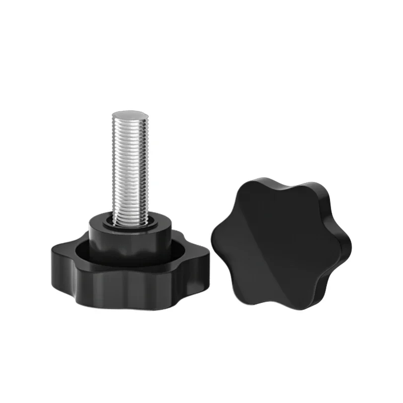 Carbon Cteel Star  Shape Thread Clamping Handle Bolt Bakelite Hand Knob Tightening Six-Lobe Screw M4 M5 M6 M8 M10 M12