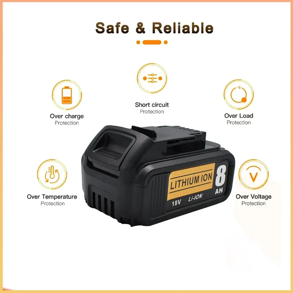 For dewalt 20V 5.0Ah battery compatible dewalt Cordless screwdriver drill Screw gun wrench impact batteries DCB203 DCB181 DCD790