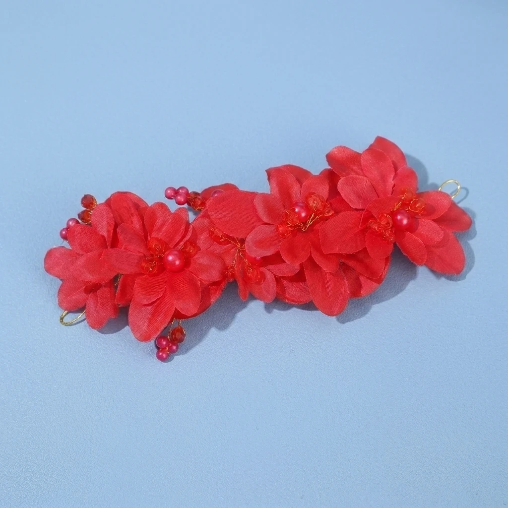 Elegant Hair Accessory Orchid Lace Pearl Clip for Bridal Wedding Party Banquet Outfits Graceful Korean Style Hair Jewelry