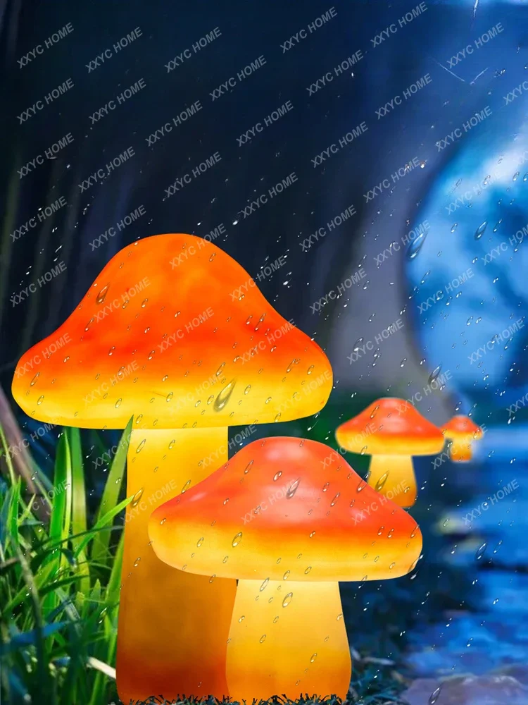 Outdoor Solar Mushroom Lamp Garden Garden Garden Landscape Decoration Fun Lawn Waterproof Transparent Fiberglass