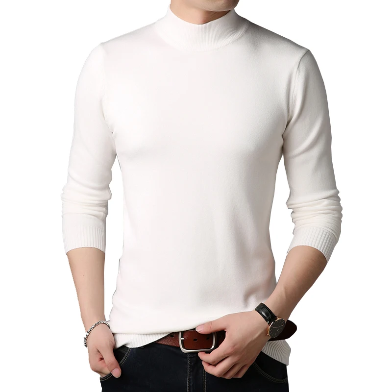 BROWON Autumn Brand Sweater Men Smart Casual Solid Color O-neck Knitted Slim Sweaters Oversize Business Pullover Mens Clothing