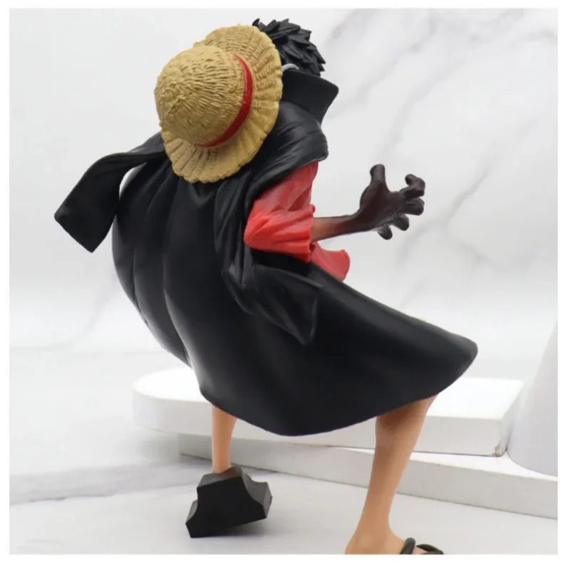 Cartoon Een Stuk Anime Figuur Gk Monkey D. Luffy Mantel Gevechtspak Squat Decoratie Pvc Speelgoed Cadeau Desktop Ornamenten Kind Speelgoed