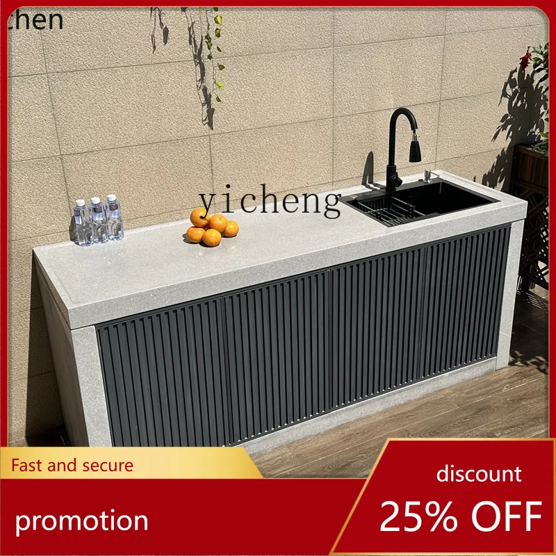 

HXL outdoor console outdoor garden wash basin courtyard sink basin integrated cabinet yard marble wash basin