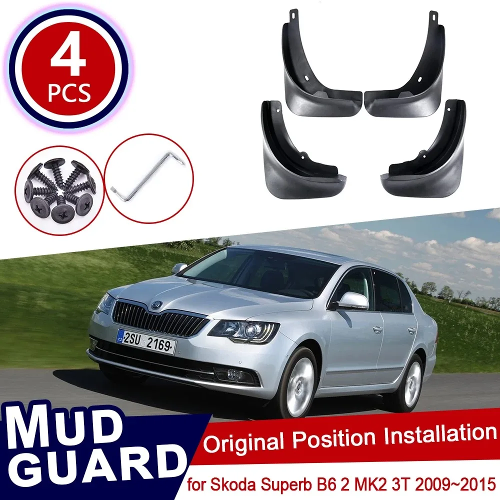 

For Skoda Superb B6 2 MK2 3T 2009~2015 Car Mud Flaps Front Rear Mudguard Splash Guards Fender Mudflaps Flap 2011 2012 2013 2014