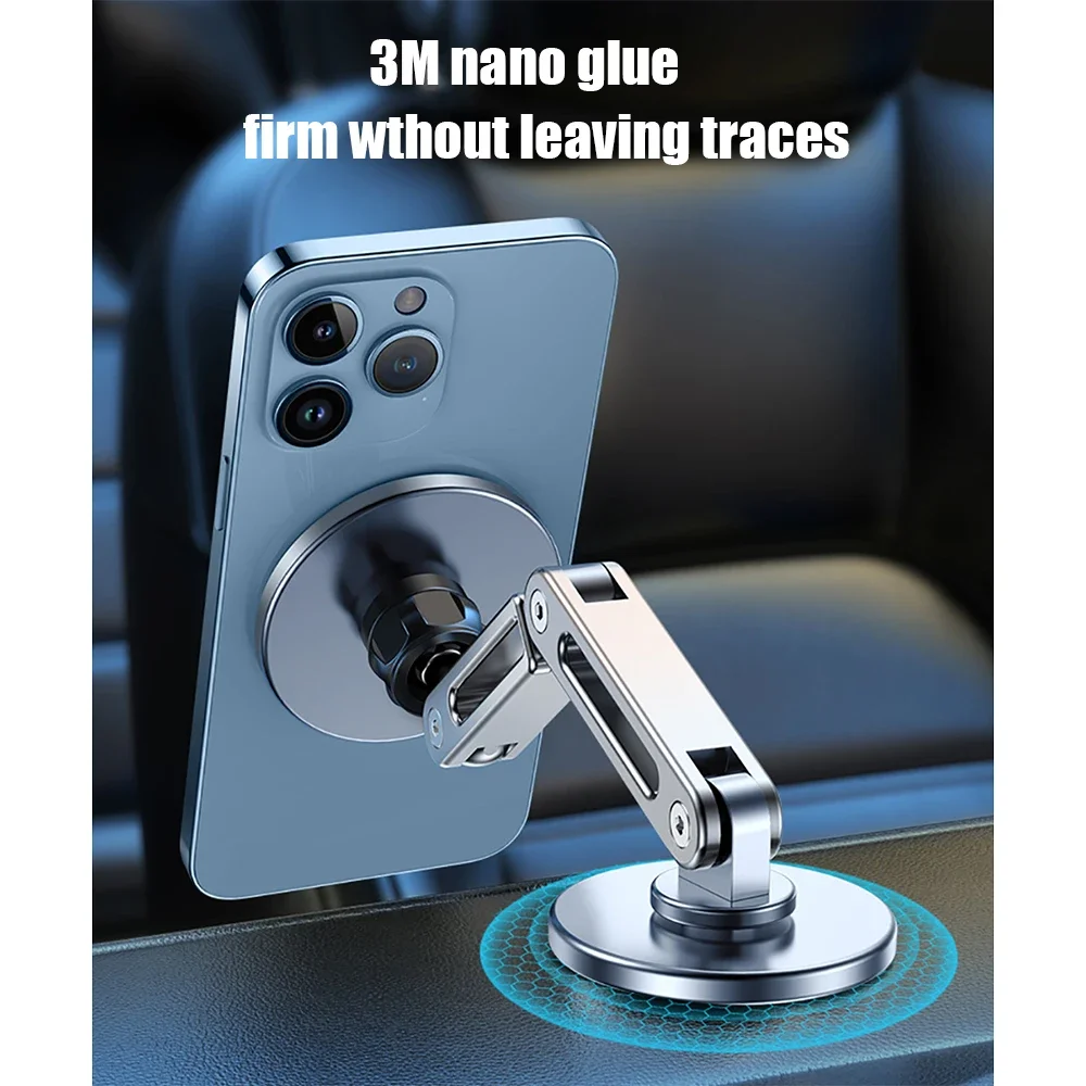 360 Rotate Macsafe Magnetic Car Phone Holder Foldable For Tesla Universal Mobile Phone Stand Hanging Screen Car Holder Aluminum image 6