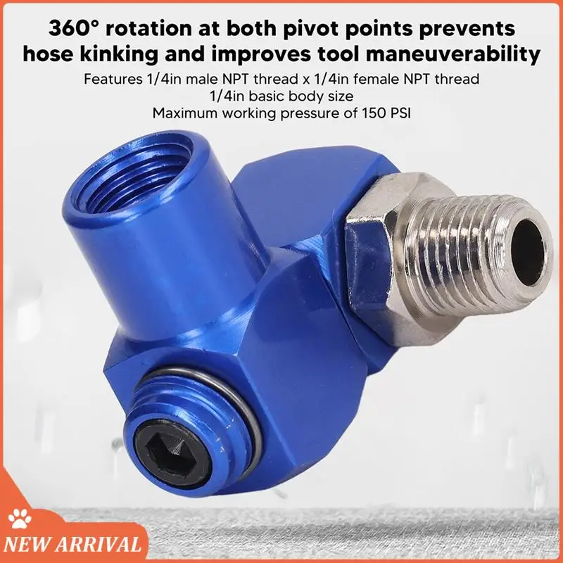 

Emption!New 1/4In NPT Swiveling Air Fitting Hose Connector 360° Rotating Pneumatic Tool Adapter 150PSI(4Pcs )