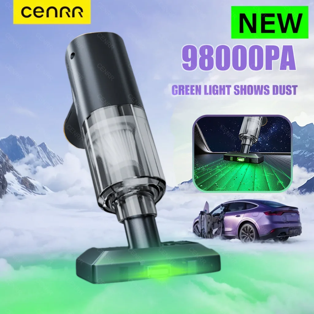 CENRR 98000PA Mini aspirateur de voiture sans fil puissant nettoyeur de voiture sans fil pistolet à Air Portable aspirateur Portable