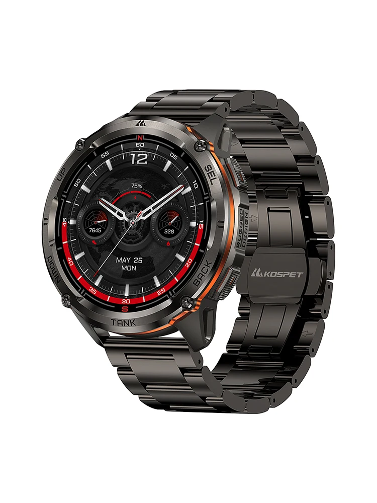 KOSPET TANK T3 Ultra 2 GPS Męski Smartwatch Kompas Wysokościomierz Barometryczny IP69K Wodoodporny 60 Dni Pracy na Baterii Bluetooth Rozmowy — 2