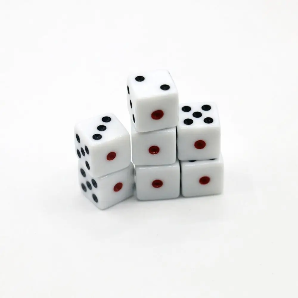 5 uds/10 Uds 14mm/10mm dados para beber de 6 caras dados blancos juego de dados de punto de esquina redonda accesorio de juego acrílico dados digitales