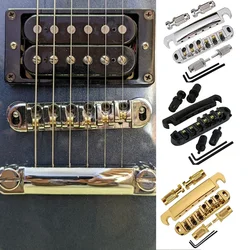 Adjustable Roller Saddle Tune-O-Matic Bridge Tailpiece With Brass Roller Saddles For LP SG Epi Electric Guitar Accessories