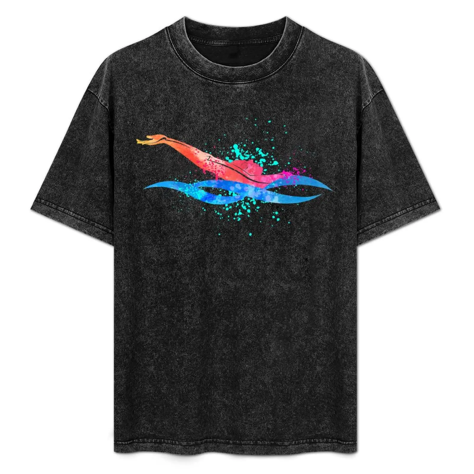 

2025 Backstroke Swimming, Watercolour Sports, Swimmer Gifts T-Shirt New Edition Graphic Tee Luxury Designer Clothes for Men