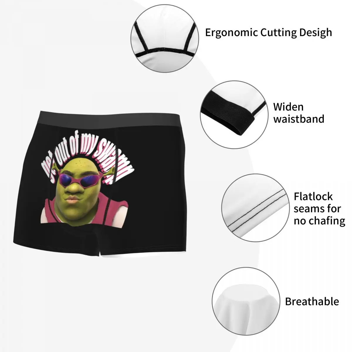 Men Pink Shreks Get Out Of My Swamp Funny Meme Boxer Shorts Panties Breathable Underwear Male Humor Underpants