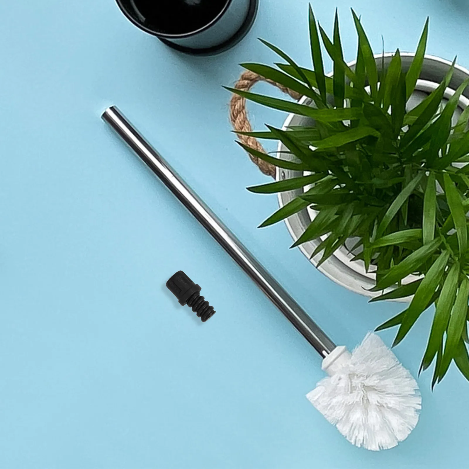 

6Pcs Toilet Brush Handle Connectors Plastic Threaded Replacement Adapters Easy Install Bathroom Accessories Pole Attachments