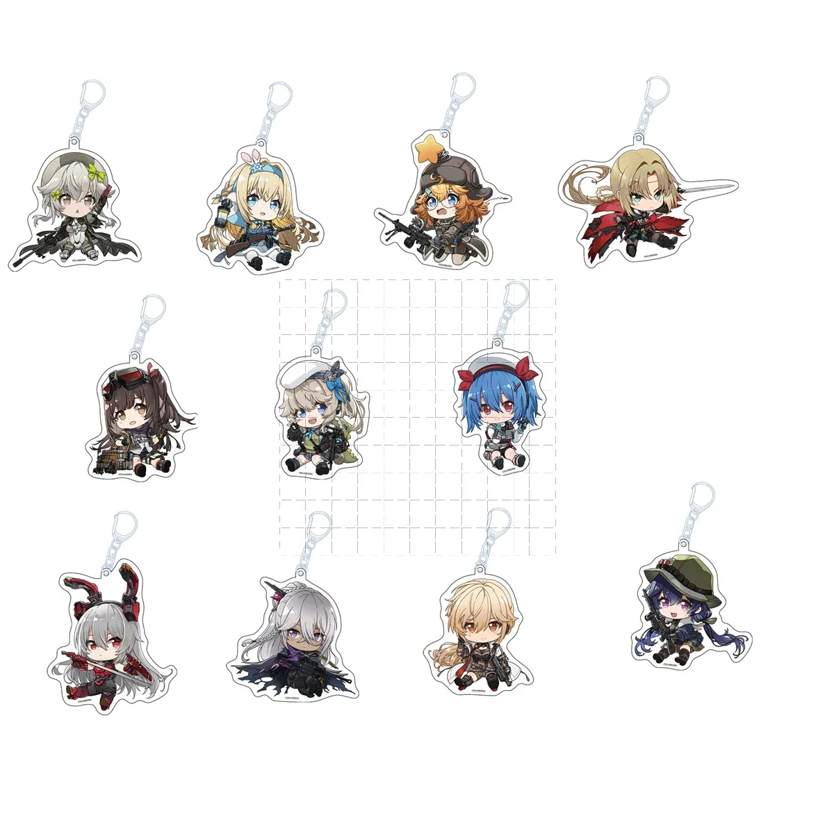 Game Girls Frontline Keychain Doll Anime RO635 M4A1 M16A1 UMP45 UMP9 Acrylic Keyring Pendant for Gift