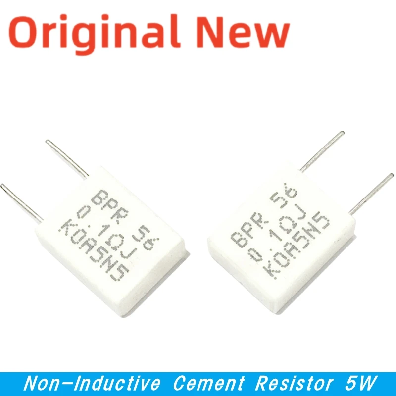 10Pcs Non-Inductive Cement Resistor 5W Resistance 0.01 0.02 0.05 0.1 0.2 0.22 0.33 0.5 Ohm