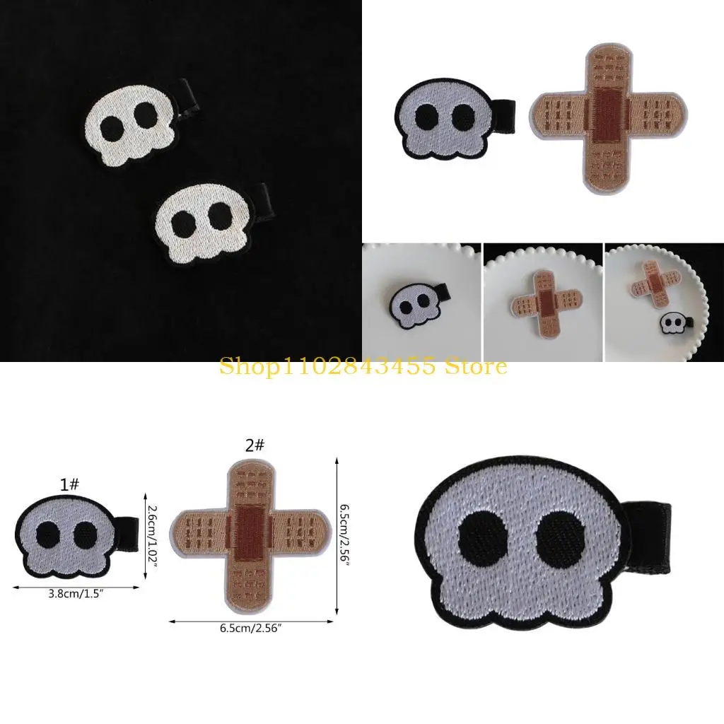 49MC Sweet Cool Hair Clip for Girls Goth Skull Teens Halloween Hair Clip