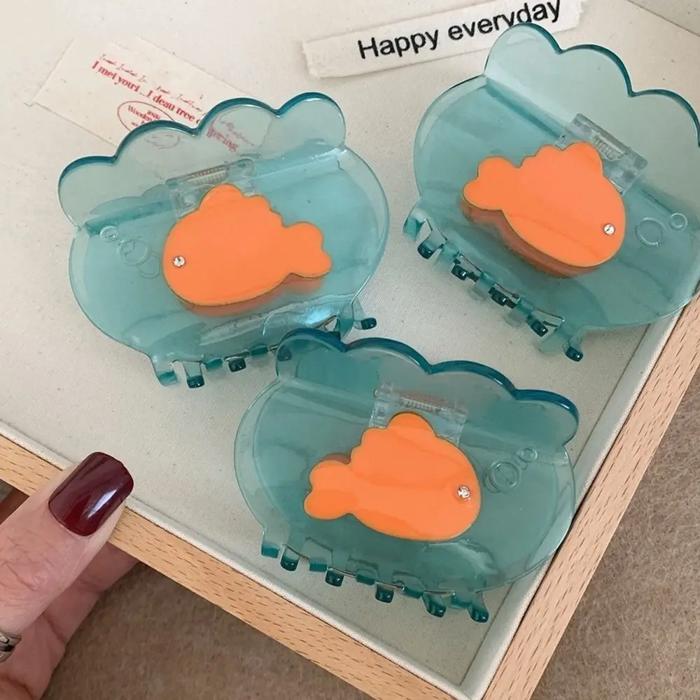 

Прозрачные заколки для волос с золотой рыбкой, заколки для волос в виде океанских животных, ацетатная заколка в виде рыбы и акулы, аксессуары для волос с кристаллами, заколка для волос в виде животных, мытье лица