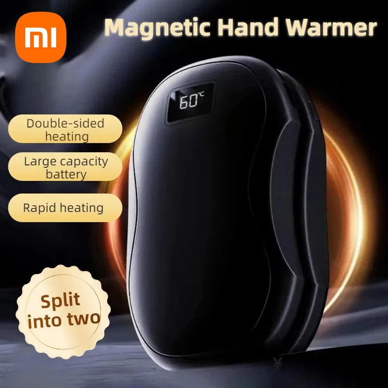 Xiaomi Portable 2 in 1 Magnetic Hand Warmer Power Bank Double sided Fast Heating Temperature Digital Display Winter Hand Warmer