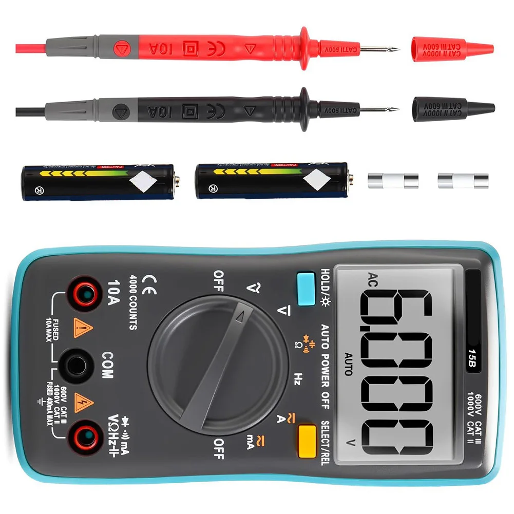 

For Home Use 15B Multimeter Auto-ranging Multimeter For Home Use Automatic Shutdown Function Backlit LCD Display