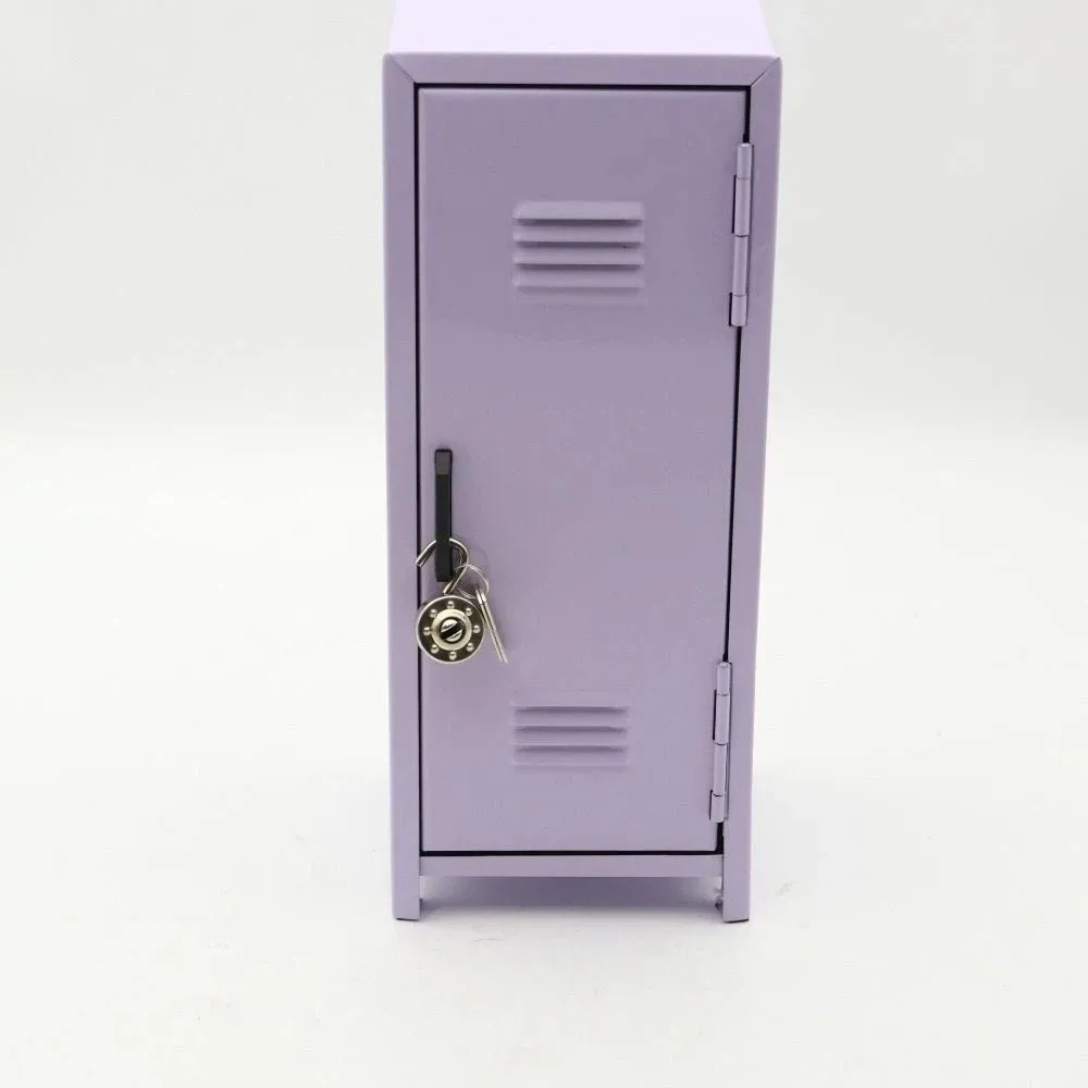 Picture 3: Cute Iron Makeup Storage Cabinet Vertical Lockable Cabinet Organizer Box Two Layers with A Lock File Cabinet Office