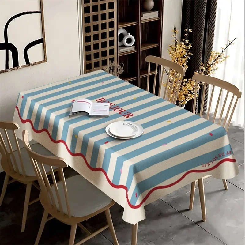 【2D】Tablecovers 1pc French Checkered Alphabet Tablecloth - Creates a Romantic Dining Atmospherexzj
