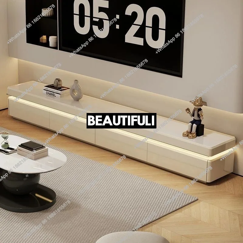 

Premium coffee table combination TV cabinet Floor-to-ceiling rounded corner side cabinet Storage locker