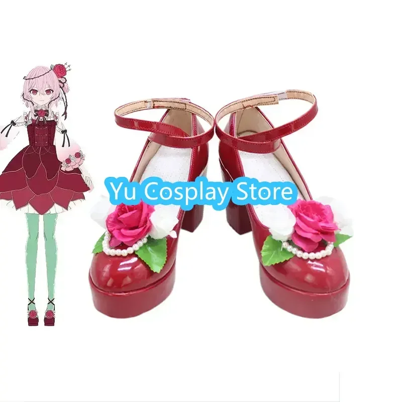 

Yu-Cosplay Rosemi Lovelock Cosplay Shoes Youtuber Vtuber Cosplay Boots Halloween Carnival Prop High Heel Red PU Leather Shoes
