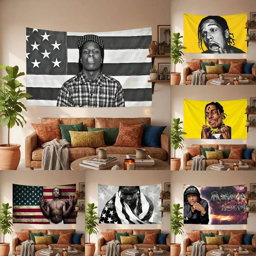 A-A$AP Rocky A-ASAP American Tapestry Wall Hanging Tapestry Art Deco Blanket Curtain Hanging At Home Bedroom Living Room Decor