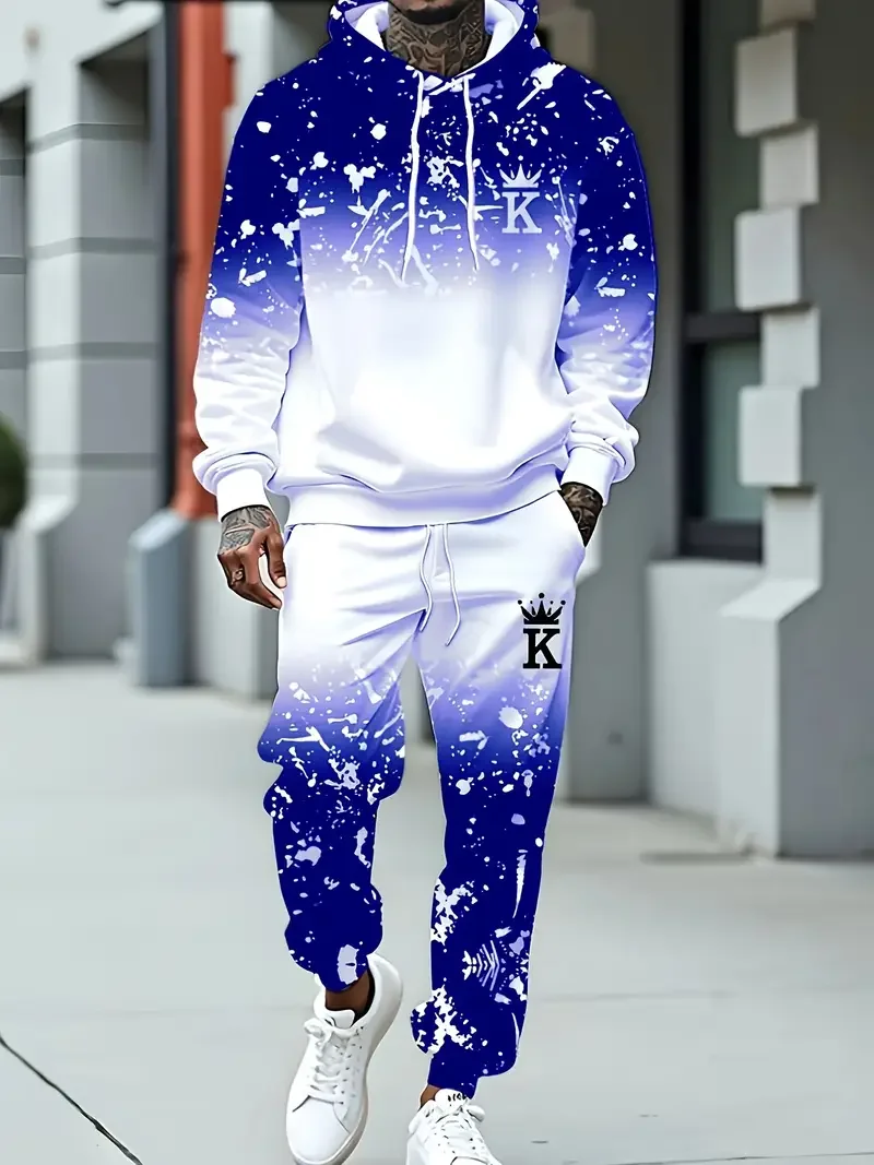 Ensemble deux pièces pour hommes, sweat à capuche et pantalon, Design Simple, automne-hiver, plein air, rue, Hip Hop, vêtements à manches longues, survêtement ample et décontracté