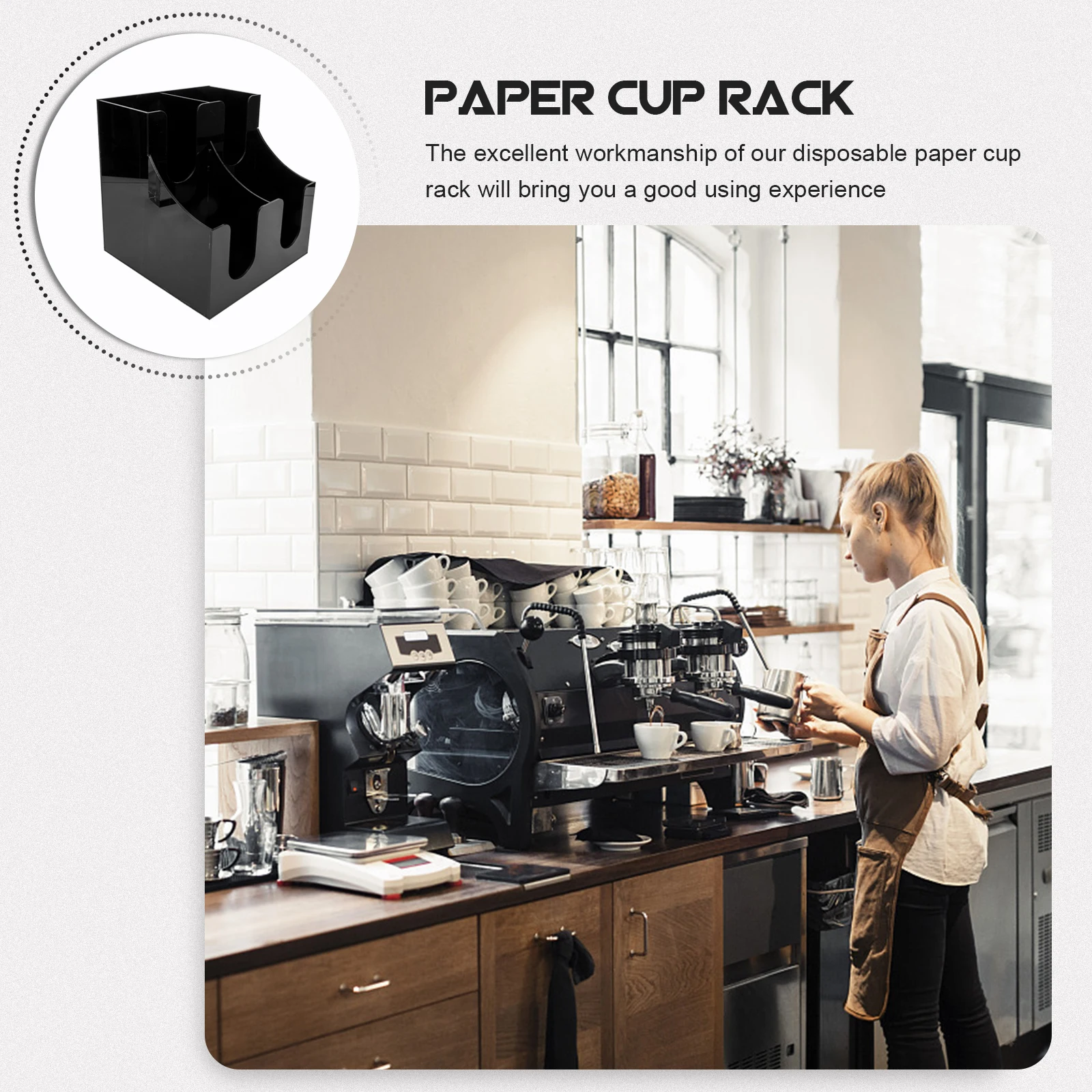 

Lid Storage Rack Acrylic Paper Cup Organizer Compact Space Saving for Office Kitchen Tabletop Use Paper Cup Dispenser Holder