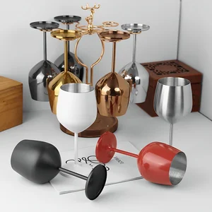Thép bằng thép không gỉ Thủy tinh Drop-Type Drop Drop, Chalice Creative Metal, Red Wine Glass, Whiskey Glass, 6PCS 12 Cúp rượu kim loại bán hàng chính - №8
