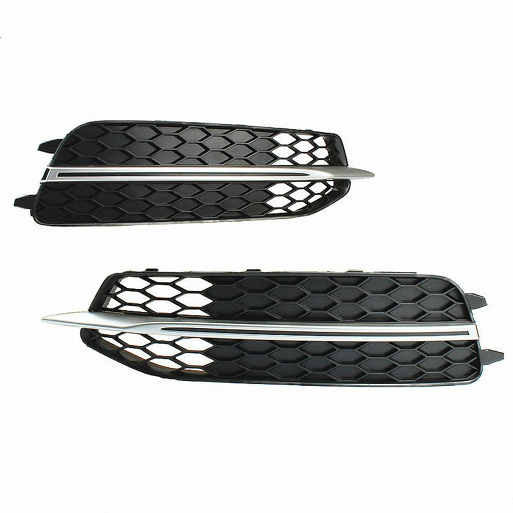 Pop Chrome Vorne Links Rechts Stoßstange Untere Trim Mesh Gitter Abdeckung Kein Nebelscheinwerfer Für AUDI S6 S-Line C7 12-14 4G 4G0 807 681 K J D E
