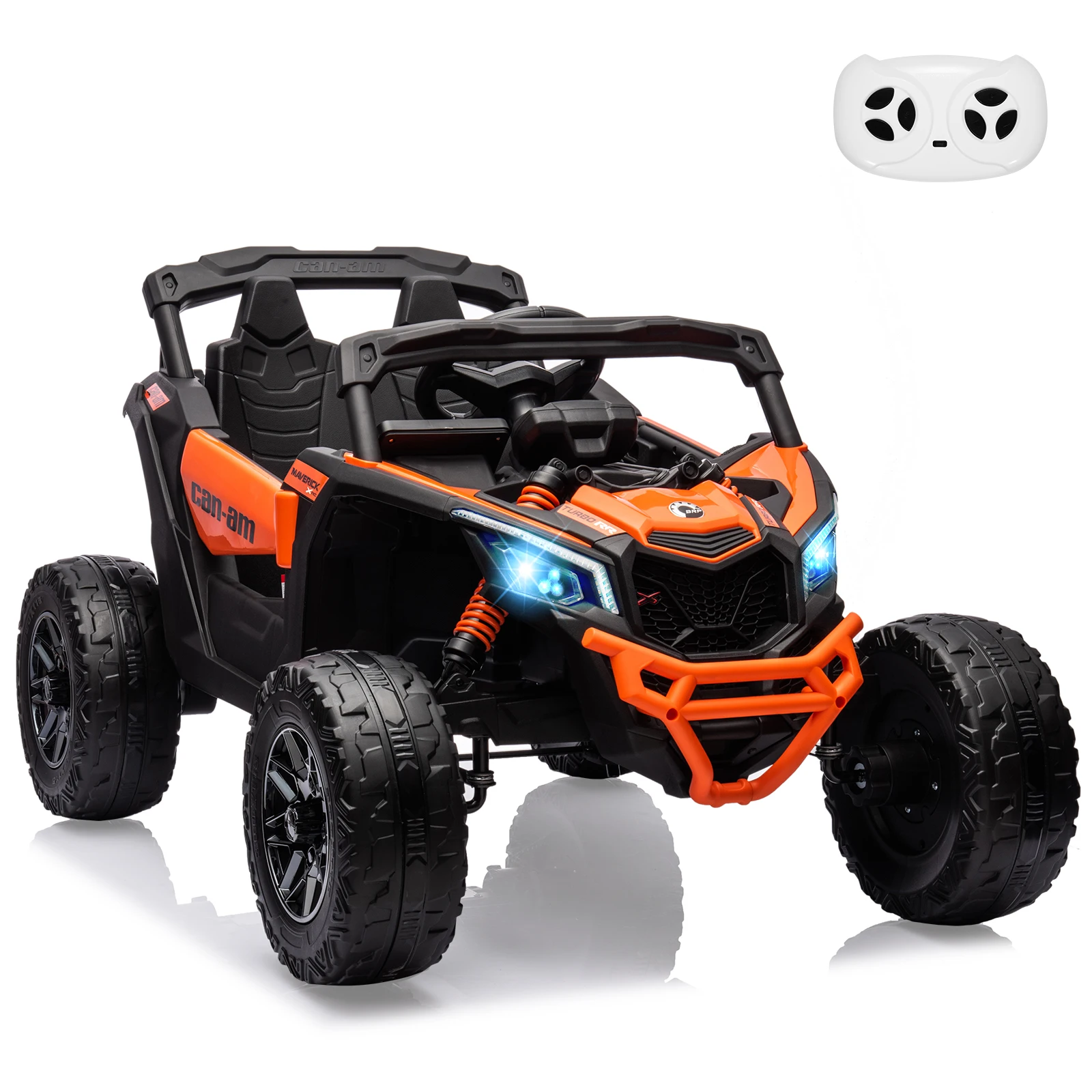 Voiture UTV 12V, voiture UTV électrique tout-terrain Can-Am sous licence, camion pour enfants avec télécommande, grand siège, musique, LED, jouet