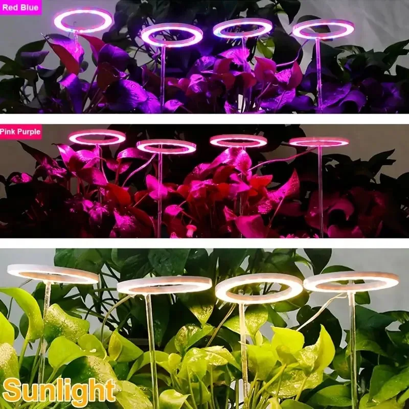 

Plant Growing Lamp Full Spectrum Plant Growth Light USB 5V Height Dimmable Growing Lamp with Timer for Indoor Plants Hydroponics