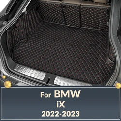 Auto Full Coverage Trunk Mat For BMW iX 2022 2023 Leather Car Boot Cover Pad Cargo Liner Interior Protector Accessories