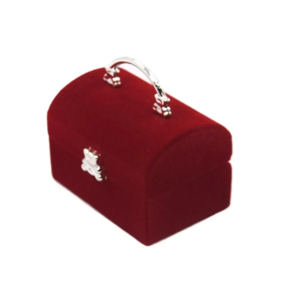 

Cute Velvet Creative Ring Case Swan Turtle Earrings Trinket Case Flower Mermaid Jewelry Packaging Holder Women