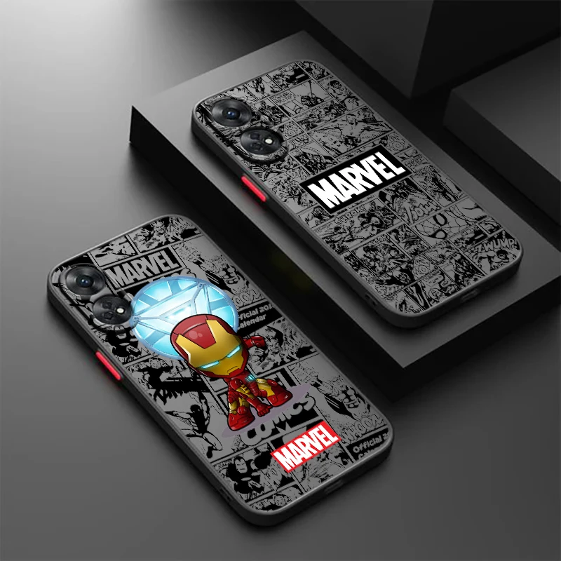 Avengers Spiderman casing ponsel transparan, casing ponsel transparan buram untuk OPPO Reno 8T 8 7 6 5 Z F SE Pro Plus Lite TPU