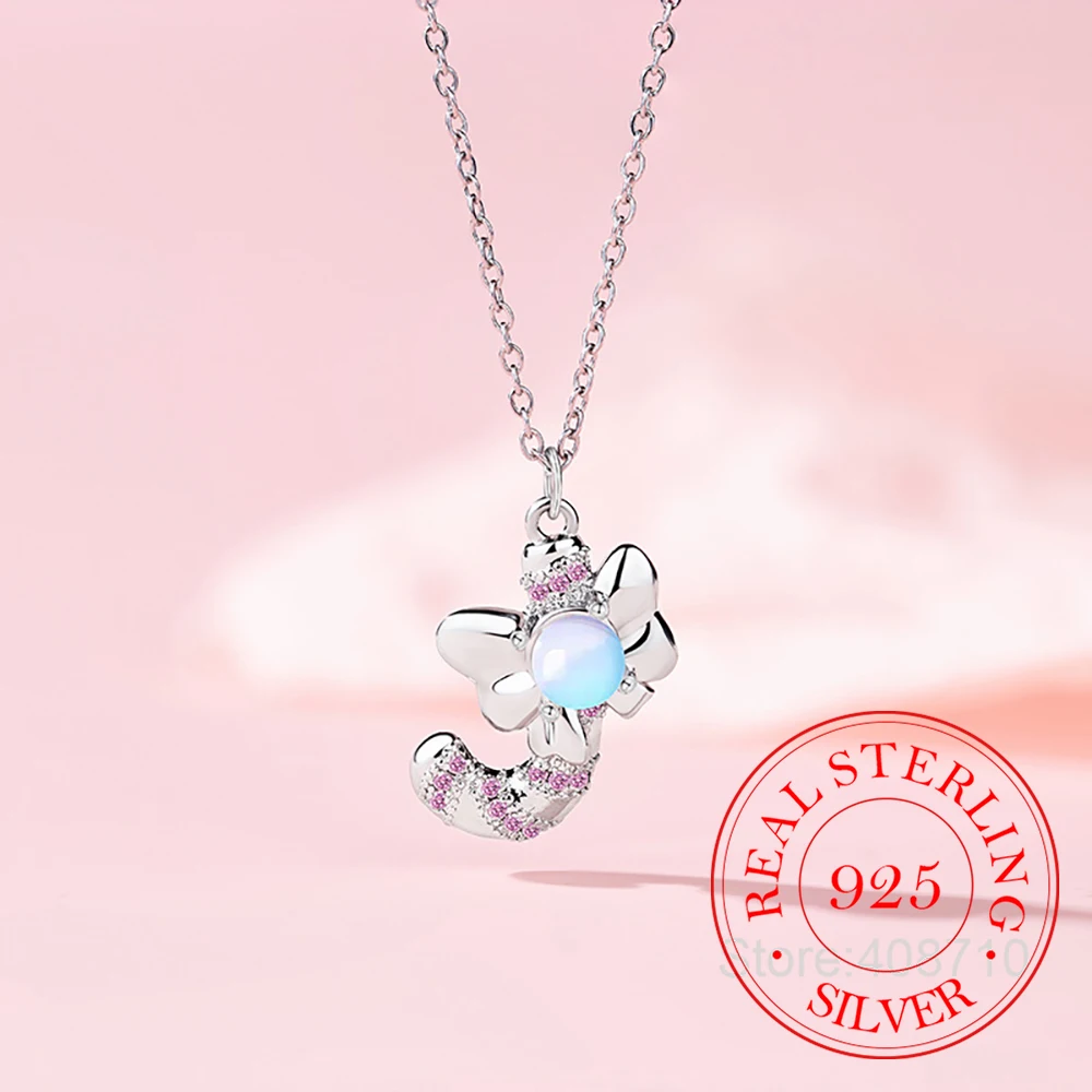 

925 Sterling Silver Jewelry Luxury Crystal Candy Cane Pendant Necklace for Women Homme Luxury Wedding Party Gift