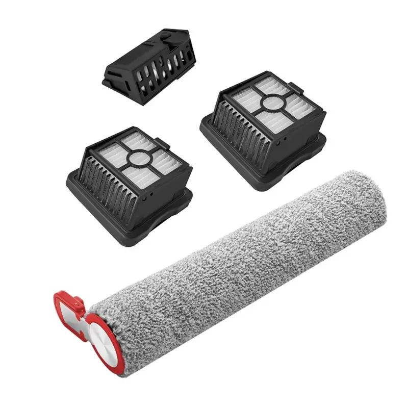 【PRACTICAL ITEM】Replacement Roller Brush 4PCS Hepa Filter Silver Module For Midea S60/S60 Pro/S60 Ultra Floor Scrubber Acces