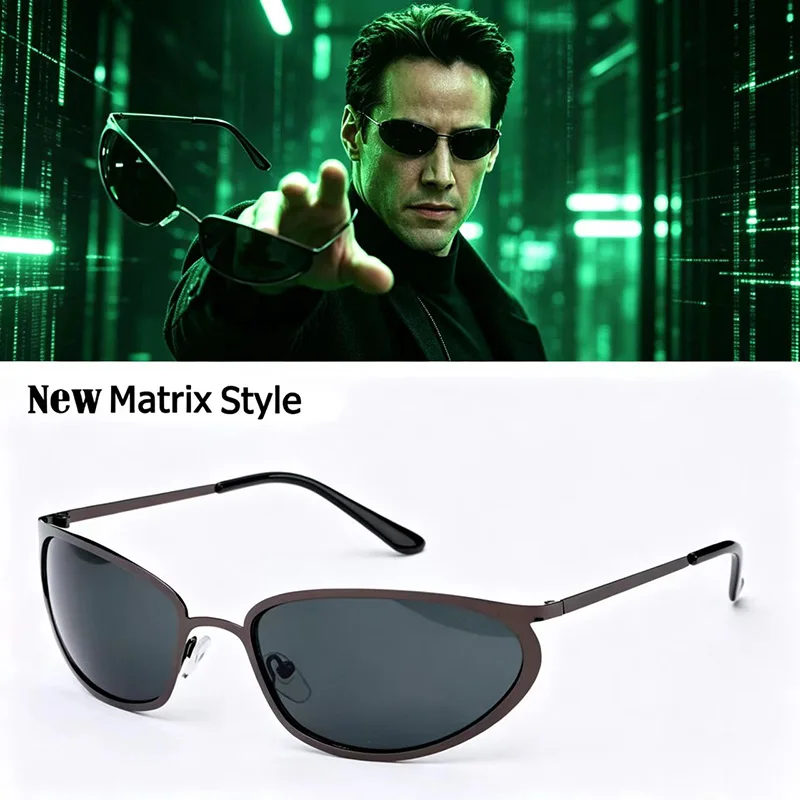 2025 The Matrix Style Polarized Sunglasses Rivets Men Driving Cycling Fishing Neo Style Polygon Sun Glasses For Men