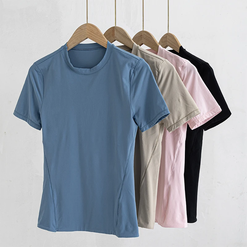 

Women's Yoga Compression T-Shirt High-Elasticity Slim-Fit Breathable Quick-Dry Pilates Fitness Training Sportswear Workout Top