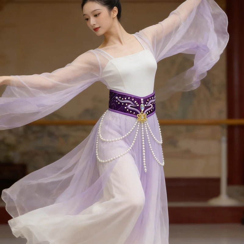 Chinese Retro Girdle Pearl Tassel Waist Chain Corset Belt Cummerbunds for Traditional Folk Dance Opera Stage Performance Costume