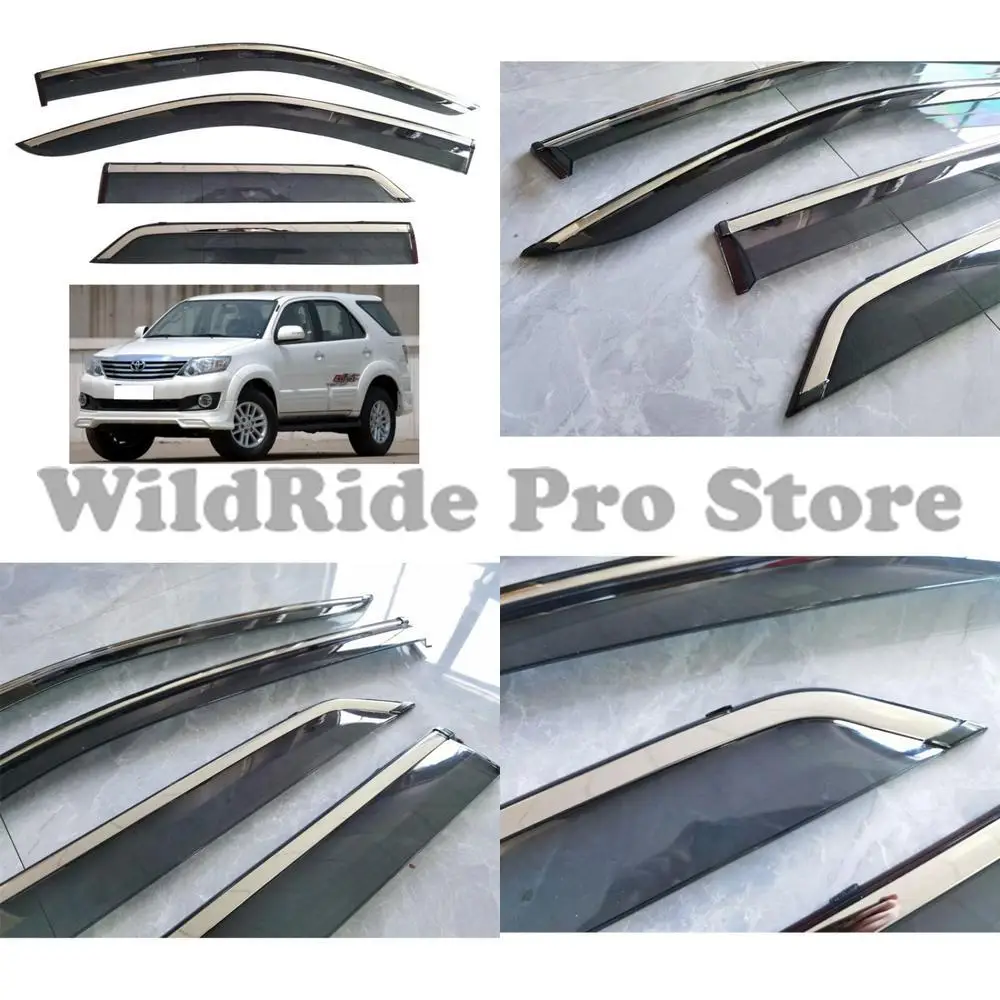 1 set for Toyota Fortuner Runner 2015 2017 rain shield stainless steel crush proof