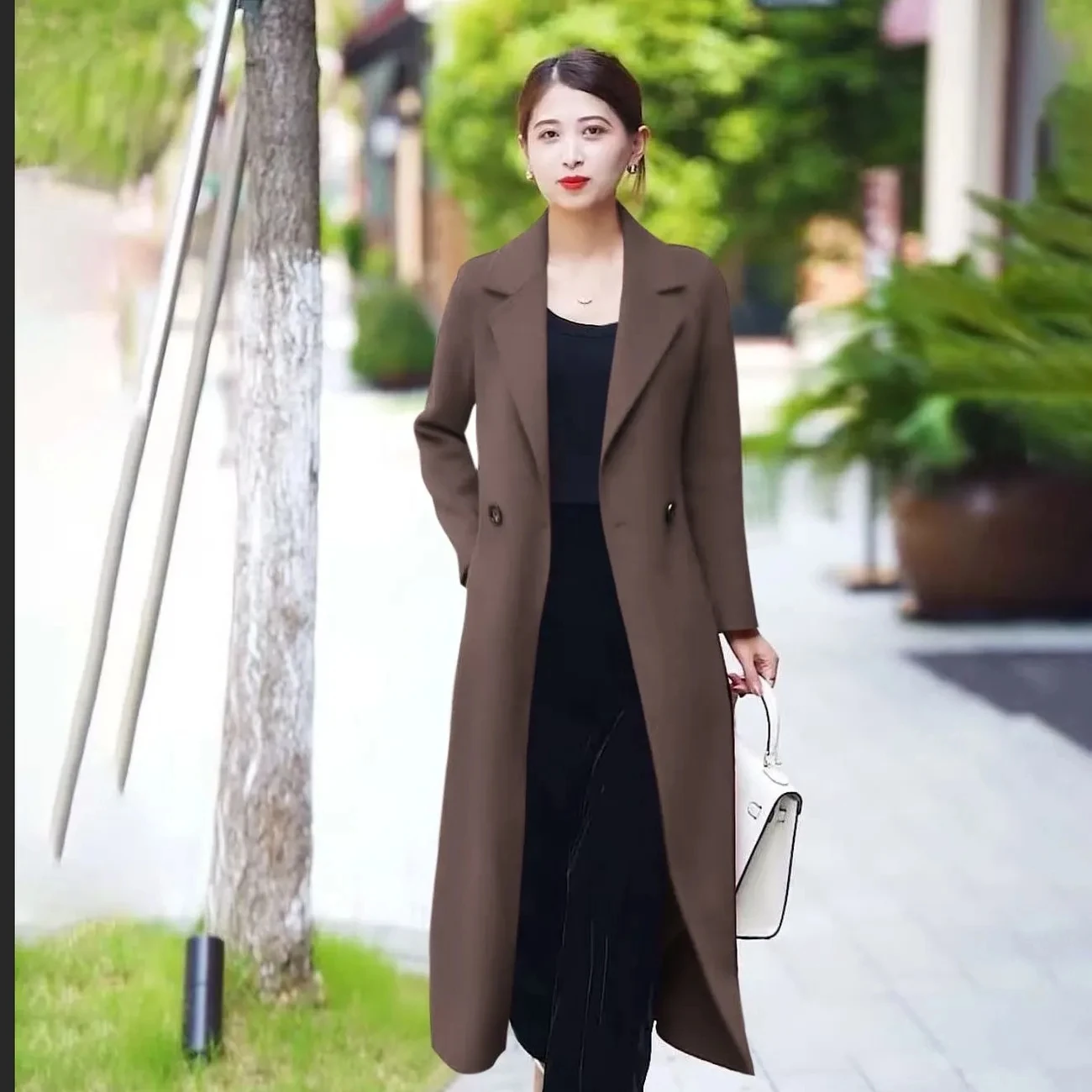 High End Temperament Mom's Lon - Wool Coat Peacoat 评论和价格